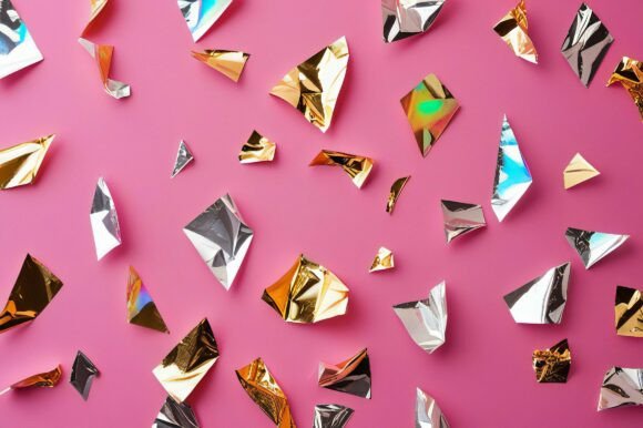 A Group of Foil Pieces: A Versatile Background for Creative Projects