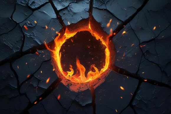 A Hole in the Ground with Flames
