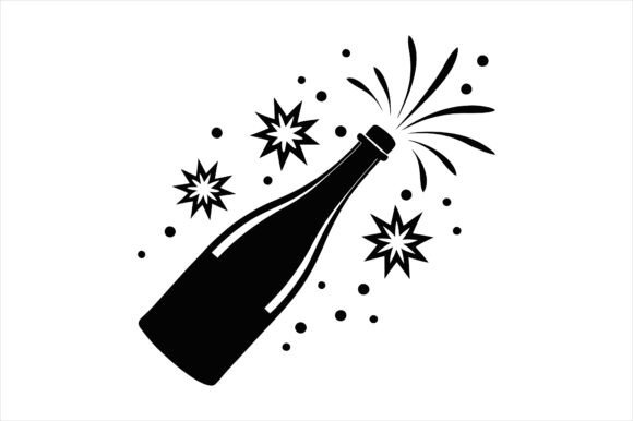 Champagne Bottle Pop Vector Icon: A Versatile Design for Creative Projects