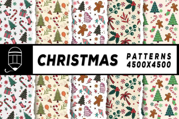 Christmas Digital Papers Patterns