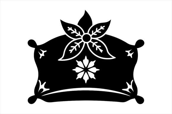 Christmas Floral Pillow Silhouette Icon