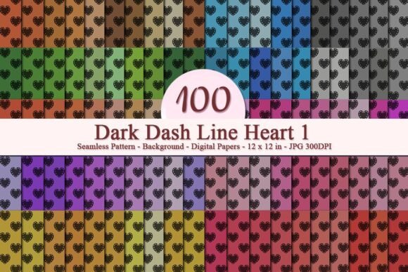 Dark Dash Line Heart 1 Seamless Pattern: A Versatile Digital Design for Creative Projects