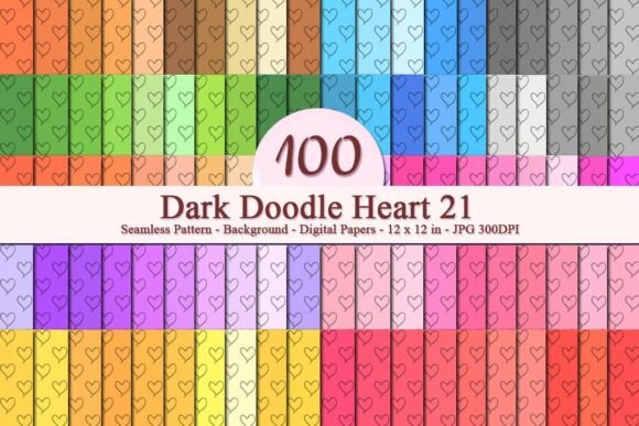 Dark Doodle Heart 21 Seamless Pattern: A Versatile Digital Asset for Modern Creators