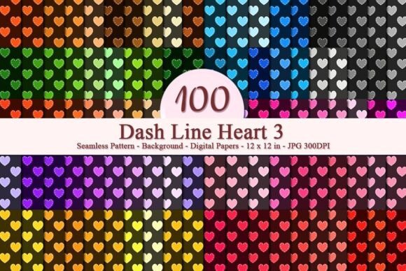 Dash Line Heart 3 Seamless Pattern: A Versatile Digital Design for Creative Projects