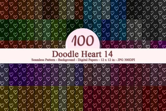 Doodle Heart 14 Seamless Pattern: A Versatile Digital Design for Modern Creativity