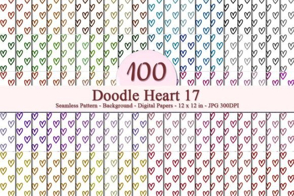 Doodle Heart 17 Seamless Pattern