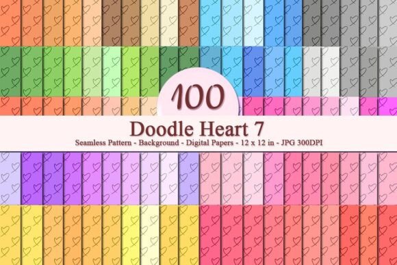 Doodle Heart 7 Seamless Pattern: A Versatile Digital Asset for Modern Creators and Businesses