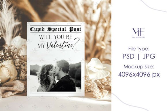 Greeting Card Mockup, Boho Wedding Card