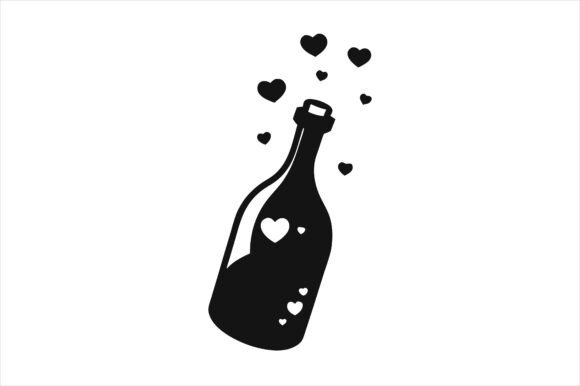 Heart Bubbles Bottle Vector Icon: A Versatile Design for Creative Projects