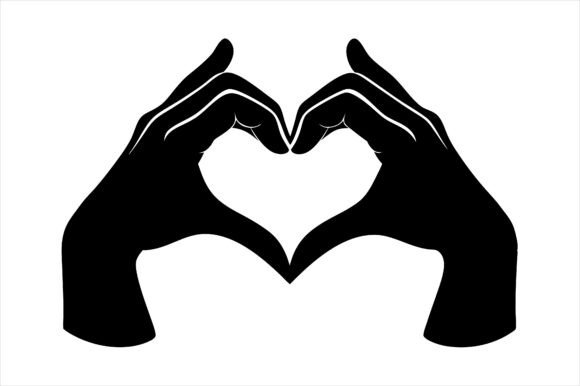 Heart Hands Silhouette Icon: A Symbol of Love and Connection