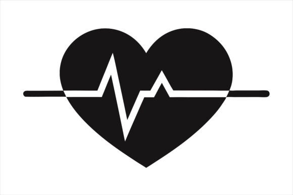Heartbeat Heart Silhouette Icon
