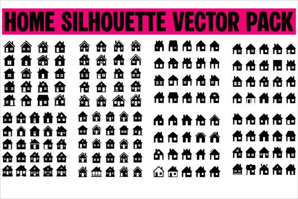 House Icons Black Silhouette Vector Set: A Versatile Tool for Modern Design