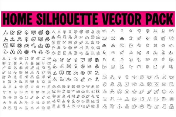 House Icons Black Silhouette Vector Set3