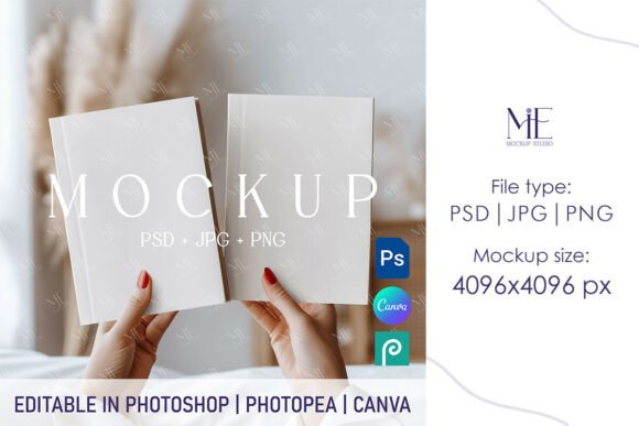 Two Hardcover Journals Mockup A5