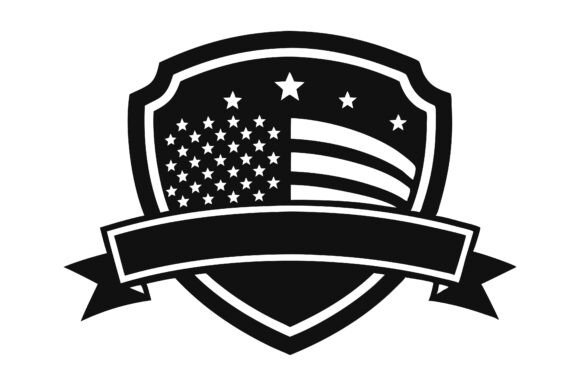 USA Minimal Flat Badge Silhouette Icon