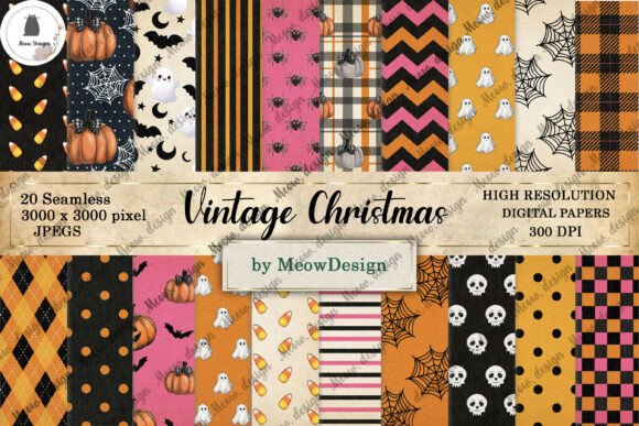 Vintage Halloween Digital Paper Craft: A Creative Resource for Modern Designers